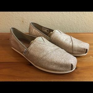 Rose gold glitter TOMS